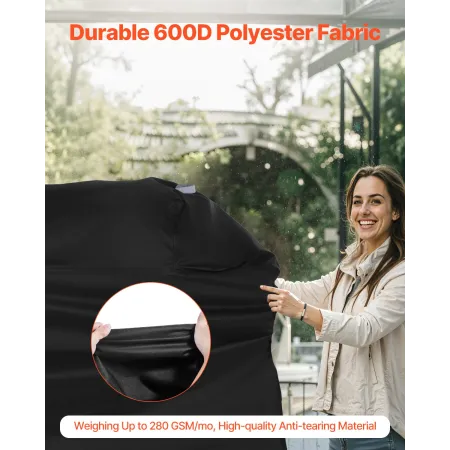 Grill Cover, 63 inch BBQ Covers for Outdoor Grills, Waterproof, Fade Resistant, Weather Resistant Heavy Duty 600D Polyester, Eas