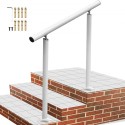 Handrail Outdoor Stairs, 3ft, 34 Inch Outdoor Handrail White Outdoor Stair Railing Adjustable from 0 to 60 Degrees Handrail for
