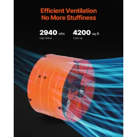 16 "Gable Mount Fan 2940 CFM Attic Ventilanlæg med justerbar termostat