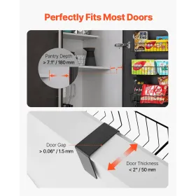 8-Tier Over the Door Pantry Organizer Hanging Storage Rack Adjustable