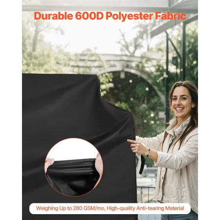 Grill Cover, 60 inch BBQ Covers for Outdoor Grills, Waterproof, Fade Resistant, Weather Resistant Heavy Duty 600D Polyester, Eas