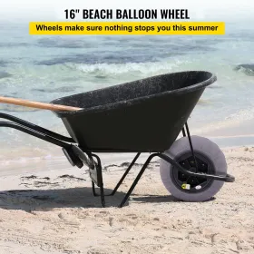 Beach Balloon Wheels, 15.7" Replacement Sand Tires, TPU Cart Tires for Kayak Dolly, Canoe Cart and Buggy w/ Free Air Pump,