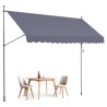 157x47" Patio Awning Retractable Awning Sunshade Shelter with Crank Handle