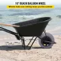 Beach Balloon Wheels, 16" Replacement Sand Tires, TPU Cart Tires for Kayak Dolly, Canoe Cart and Buggy with Free Air Pump, 2-Pac