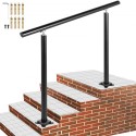 Handrail Outdoor Stairs, 4ft, 34 Inch Outdoor Handrail Black Outdoor Stair Railing Adjustable from 0 to 60 Degrees Handrail for