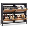 Rattan Shoe Storage Cabinet Shoe Storage Organizer with 4 Flip Drawers