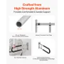 Toilet Safety Rail, 23.8 Inch U-Shaped Handicap Grab Bar, Foldable Senior Safety Pole, Flip Up Toilet Grab Bar with Anti-Slip Su