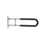 Toilet Safety Rail, 23.8 Inch U-Shaped Handicap Grab Bar, Foldable Senior Safety Pole, Flip Up Toilet Grab Bar with Anti-Slip Su