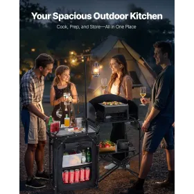 Camping Kitchen Table Portable Outdoor Cook Station Storage Aluminum