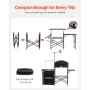 Camping Kitchen Table, Outdoor Camp Cooking Table, Aluminum Portable Cook Station with Storage Cupboard, Carrying Bag, Detachabl