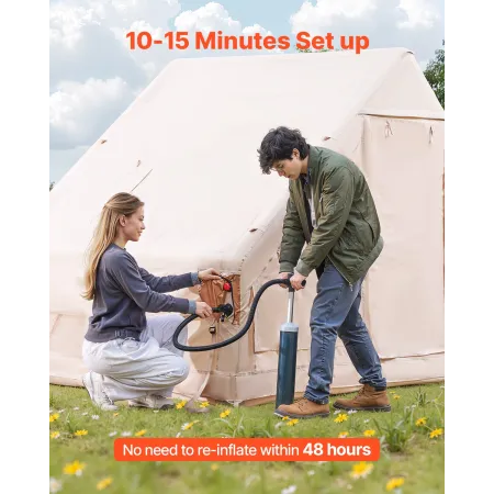 Oppusteligt telt til camping 3-5 person glampende telt med