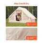 Inflatable Tents for Camping, 3-5 Person Easy Setup Blow up Tent with Hand Pump, 300D Oxford 4 Season Glamping Tent with Stove J