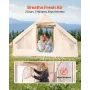 Inflatable Tents for Camping, 3-5 Person Easy Setup Blow up Tent with Hand Pump, 300D Oxford 4 Season Glamping Tent with Stove J