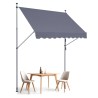 98x47" Patio Awning Retractable Awning Sunshade Shelter with Crank Handle