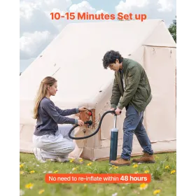 Oppusteligt telt til camping 3-5 person glampende telt med pumpe baldakin