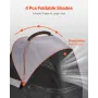 Pet Stroller, 35 lbs Weight Capacity, Foldable Dog Stroller Cart, 4 Wheels Cats Pram with Detachable Carrier & Mesh Windows, Por