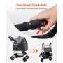 Pet Stroller, 35 lbs Weight Capacity, Foldable Dog Stroller Cart, 4 Wheels Cats Pram with Detachable Carrier & Mesh Windows, Por
