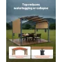 10x12 ft udendørs udtrækkelig pergola med baldakin buet top