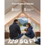 Inflatable Tents for Camping, 5-8 Person Easy Setup Blow up Tent with Hand Pump, 300D Oxford Glamping Tent with Stove Jack 2 Doo