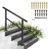 Handrail Banister Outdoor Stairs 48X35.5 Inch Outdoor Handrail Stair Railing Adjustable from 0 to 45 Degrees Handrail for Cross