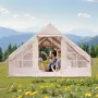 Oppusteligt telt til camping, 5-8 personers glampingtelt med