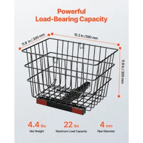 Scooter bagkurv Heavy Duty Mobility Basket med håndtag 1 i modtageren