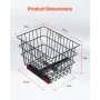 Scooter Rear Basket, Heavy Duty Metal Wire Basket with Handle, Spacious Cargo Basket, Works with 1-inch Receiver, Compatible wit