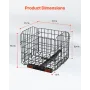 Scooter Rear Basket, Folding Metal Wire Basket, Heavy Duty & Spacious Cargo Basket, Works with 1-inch Receiver, Compatible with 
