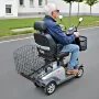 Scooter Rear Basket, Folding Metal Wire Basket, Heavy Duty & Spacious Cargo Basket, Works with 1-inch Receiver, Compatible with 