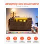 10 Drawer Dresser, Fabric Drawer Dresser with Fabric Bins, Closet Storage Drawers with Open Storage Shelf, LED Lights & Built-in