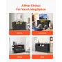 10 Drawer Dresser, Fabric Drawer Dresser with Fabric Bins, Closet Storage Drawers with Open Storage Shelf, LED Lights & Built-in