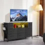 10 stofskuffe kommode med åben opbevaringshylder LED -lys og