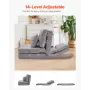Convertible Flip Chair, 5-Position Adjustable Floor Lazy Sofa, Folding Upholstered Couch Bed with Adjustable Backrest Metal Fram