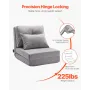 Convertible Flip Chair, 5-Position Adjustable Floor Lazy Sofa, Folding Upholstered Couch Bed with Adjustable Backrest Metal Fram
