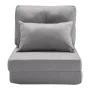 Convertible Flip Chair, 5-Position Adjustable Floor Lazy Sofa, Folding Upholstered Couch Bed with Adjustable Backrest Metal Fram