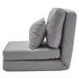 Convertible Flip Chair, 5-Position Adjustable Floor Lazy Sofa, Folding Upholstered Couch Bed with Adjustable Backrest Metal Fram