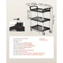 Heavy Duty Utility Cart 300 lbs kapacitet 3-lags servicevogn