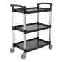 Utility Cart, 300 lbs Load Capacity, 3-tier Utility Plastic Cart with 360° Swivel Wheels (2 with Brakes), 24.4 x 16.1-inch Food 