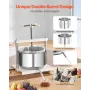 3.17 Gal/12L Fruit Wine Press, 2 Stainless Steel Barrels, Manual Juice Maker, Cider Apple Grape Tincture Honey Olive Oil Making 