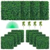 Artificial Boxwood Panel UV 12pcs Boxwood Hedge Wall Panels Artificial Grass Backdrop Wall 20X20" 4cm Green Grass Wall Fake