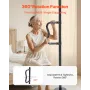 Floor-to-Ceiling Transfer Pole, Tension Mounted Bathroom Grab Bar with Anti-Slip Curve Handle, 300 Lbs Capacity Security Pole fo