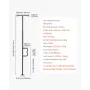 Floor-to-Ceiling Transfer Pole, Tension Mounted Bathroom Grab Bar with Anti-Slip Curve Handle, 300 Lbs Capacity Security Pole fo