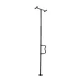 Gulv-til-loft overførselsstang 300 lbs kapacitet til 7-10 ft