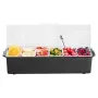 Chilled Condiment Server, 6 Compartment Ice Cooled Condiment Serving Container, Chilled Garnish Tray Bar Caddy with Lid, for Bar