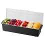 Chilled Condiment Server, 6 Compartment Ice Cooled Condiment Serving Container, Chilled Garnish Tray Bar Caddy with Lid, for Bar