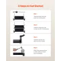 Utility Cart, 500 lbs Load Capacity, 3-tier Utility Plastic Cart with 360° Swivel Wheels (2 with Brakes), 31.1 x 19.3-inch Food 
