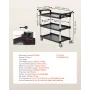 Heavy Duty Utility Cart 500 lbs kapacitet 3-lags servicevogn