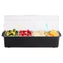 Chilled Condiment Server, 4 Compartment Ice Cooled Condiment Serving Container, Chilled Garnish Tray Bar Caddy with Lid, for Bar