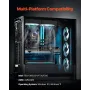 CPU Liquid Cooler, AIO CPU Water Cooler - 3 x 120mm PWN Fans & Pump, Customizable Black PC Liquid Cooler with 2.1" LCD Display &