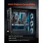 CPU Liquid Cooler, AIO CPU Water Cooler - 120mm PWN Fans, Pump, 1.8" Display, Max. 2200RPM CPU Cooling Fan, Efficient Black PC W